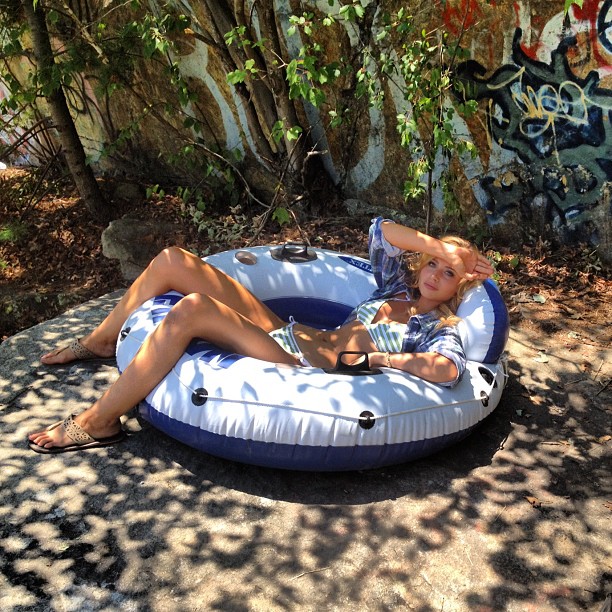 Alyson Aly Michalka - Wearing a bikini on the set of Grown Ups